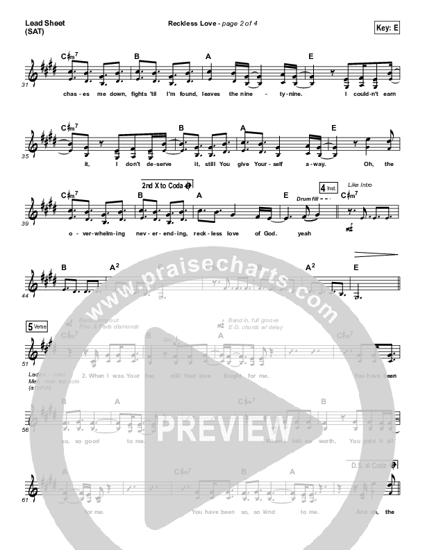 Reckless Love Lead (SAT) (The Worship Initiative)