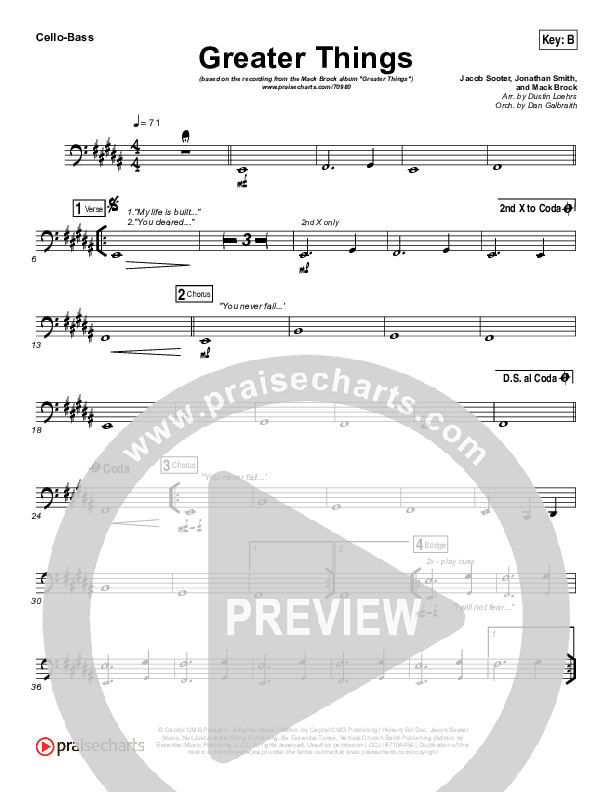 Greater Things Cello/Bass (Mack Brock)