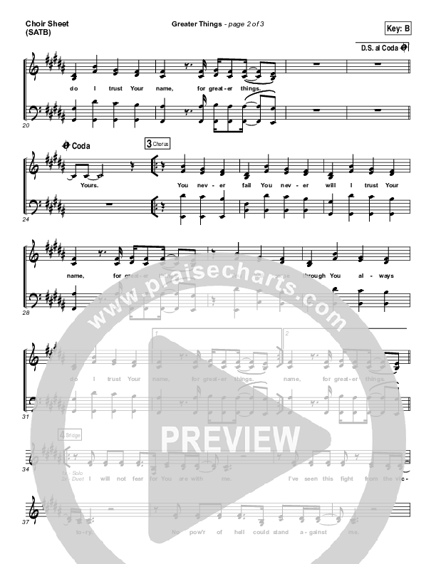 Greater Things Choir Sheet (SATB) (Mack Brock)