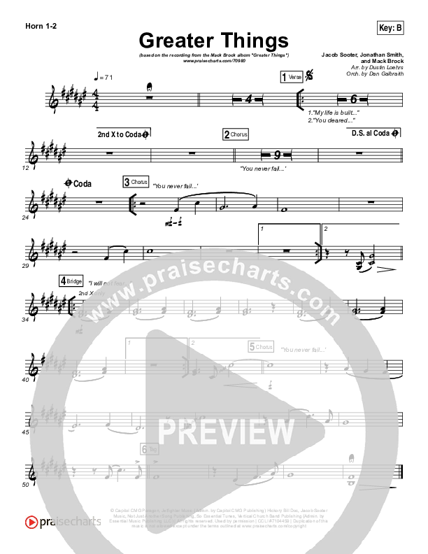 Greater Things French Horn 1/2 (Mack Brock)