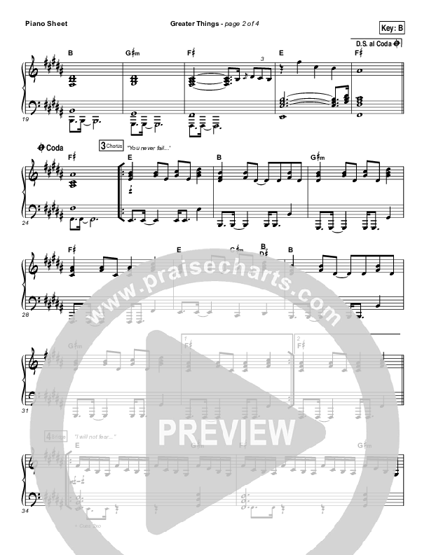 Greater Things Piano Sheet (Mack Brock)