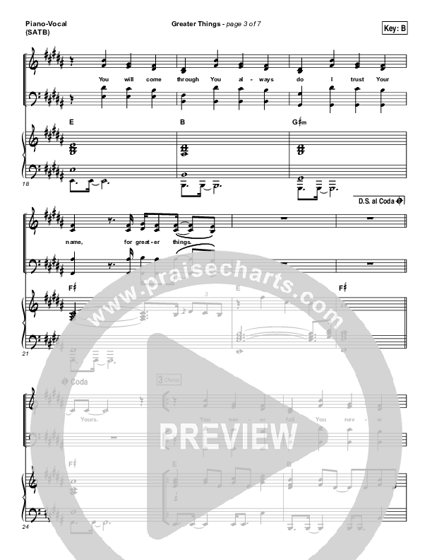 Greater Things Piano/Vocal (SATB) (Mack Brock)