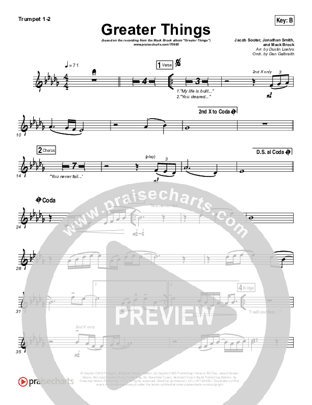 Greater Things Trumpet 1,2 (Mack Brock)