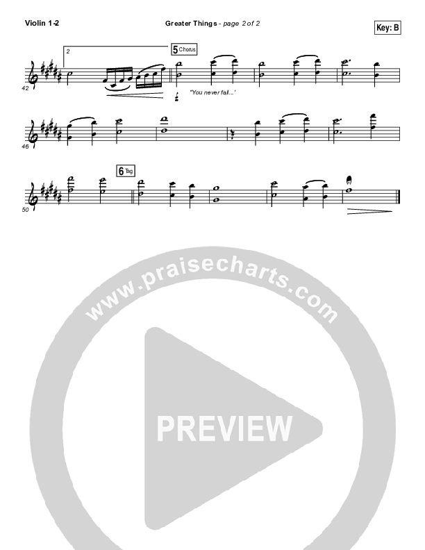 Greater Things Violin 1/2 (Mack Brock)