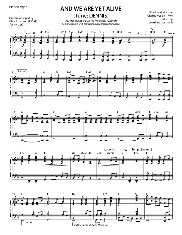 And We Are Yet Alive Piano Sheet ()