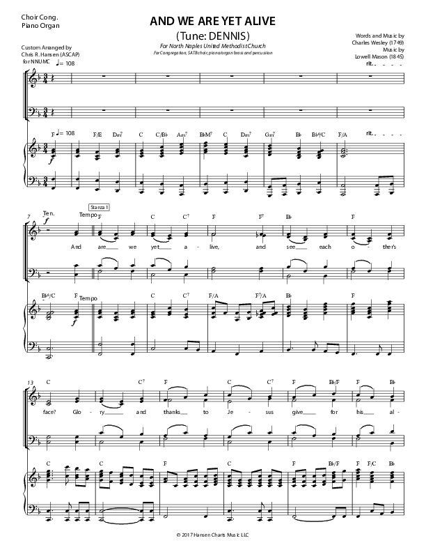 And We Are Yet Alive Piano Sheet ()