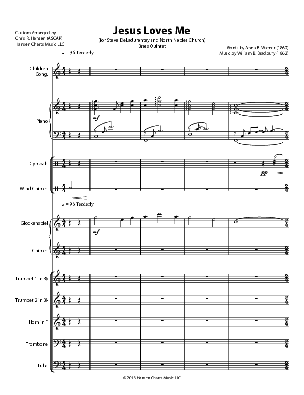 Jesus Loves Me Conductor's Score (Chris Hansen)