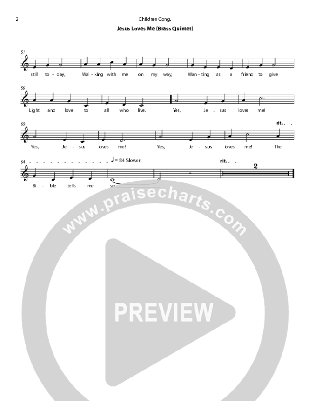 Jesus Loves Me Lead Sheet (Chris Hansen)