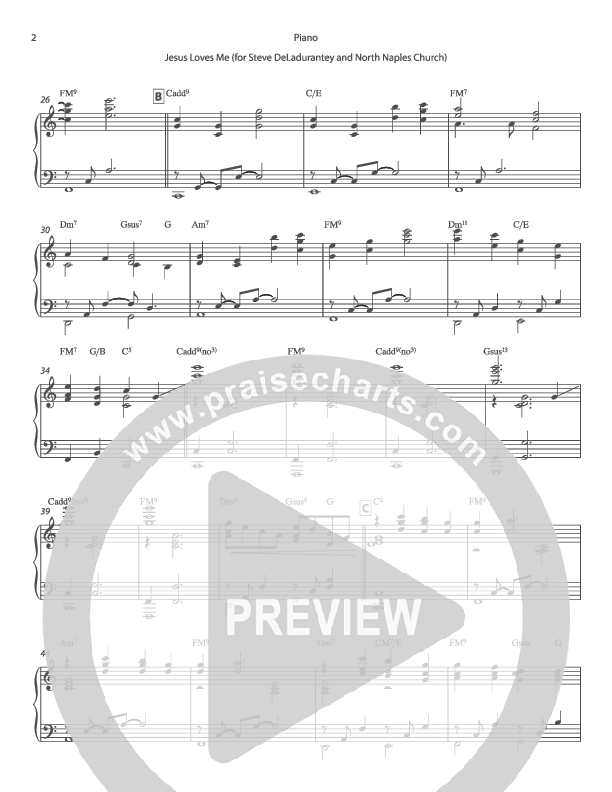 Jesus Loves Me Piano Sheet (Chris Hansen)