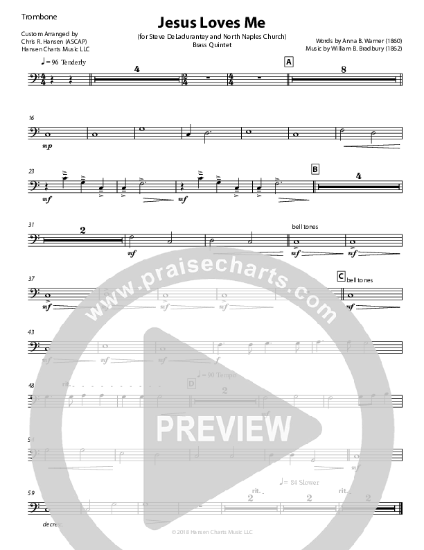 Jesus Loves Me Trombone (Chris Hansen)