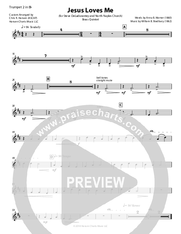Jesus Loves Me Trumpet 2 (Chris Hansen)