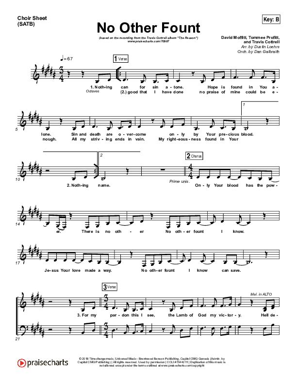 No Other Fount Choir Vocals (SATB) (Travis Cottrell)
