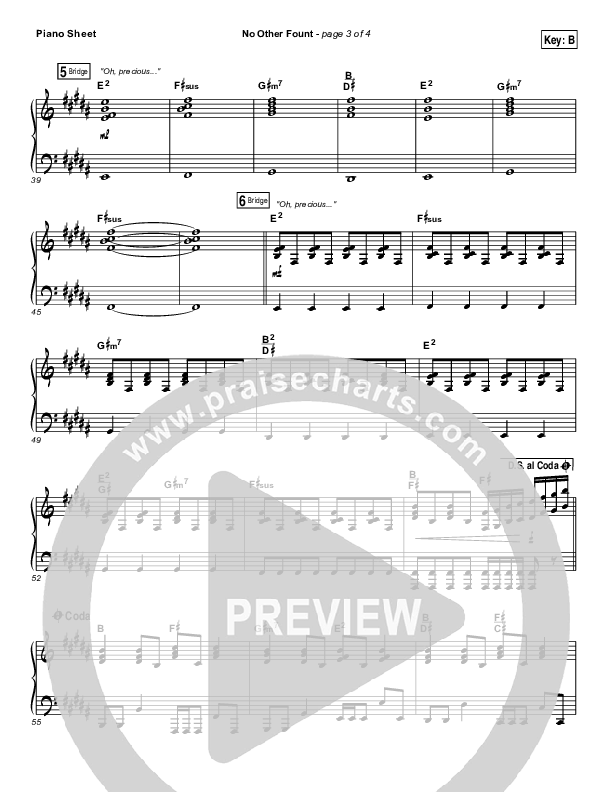 No Other Fount Piano Sheet (Travis Cottrell)