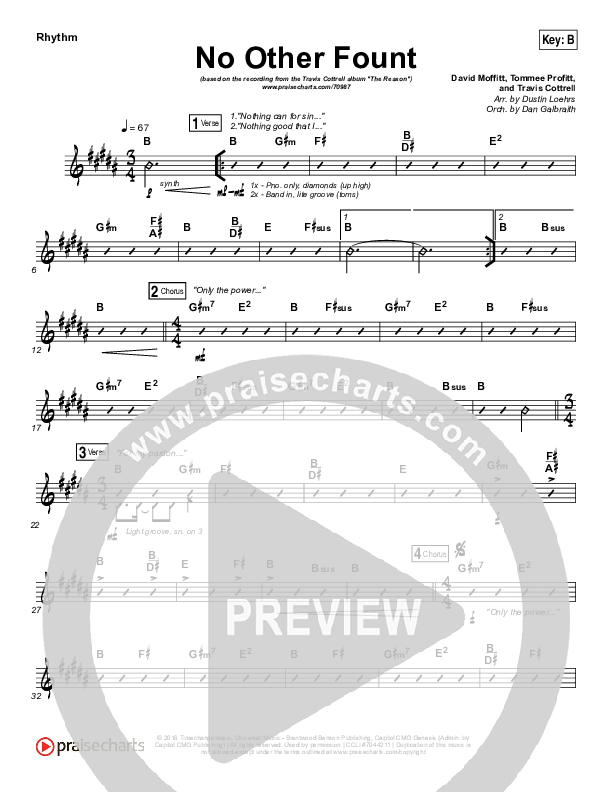 No Other Fount Rhythm Chart (Travis Cottrell)