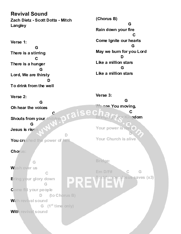Revival Sound  Chords & Lyrics (Mitch Langley)