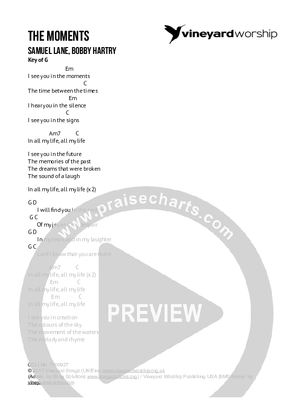 The Moments Chords & Lyrics (Samuel Lane)