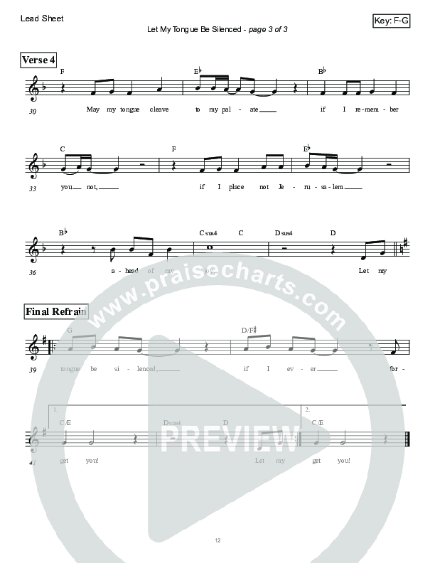 Let My Tongue Be Silenced (Psalm 137) Lead Sheet (Victor Rodriguez)