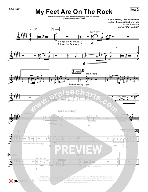 My Feet Are On The Rock Alto Sax (I Am They)