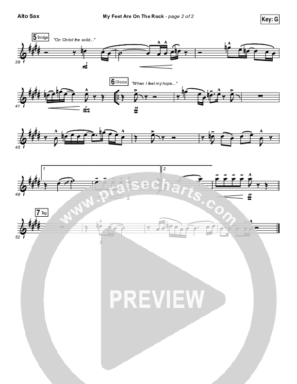 My Feet Are On The Rock Alto Sax (I Am They)