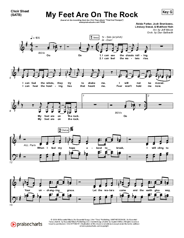 My Feet Are On The Rock Choir Vocals (SATB) (I Am They)