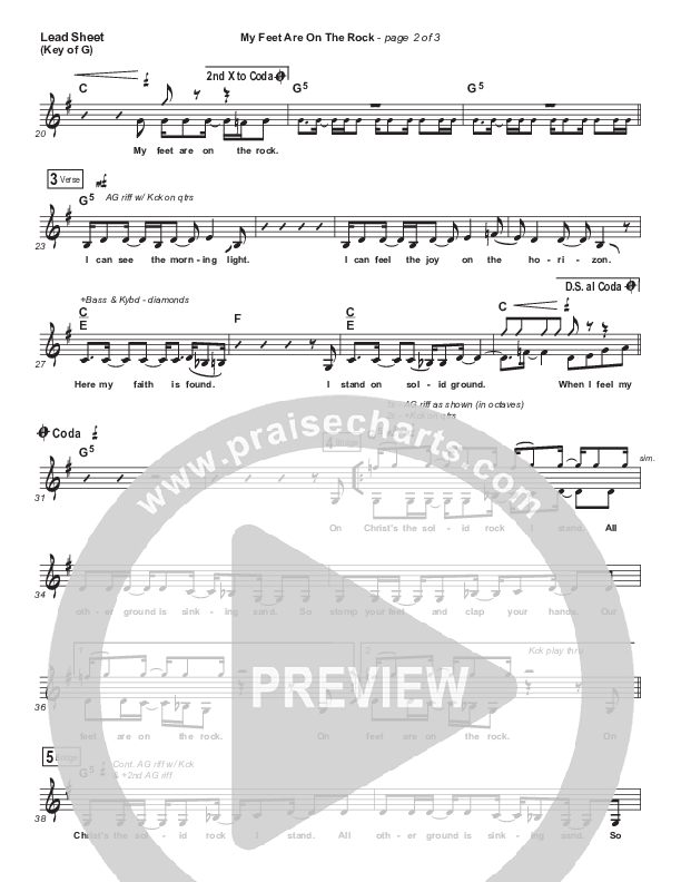 My Feet Are On The Rock Lead Sheet (Melody) (I Am They)