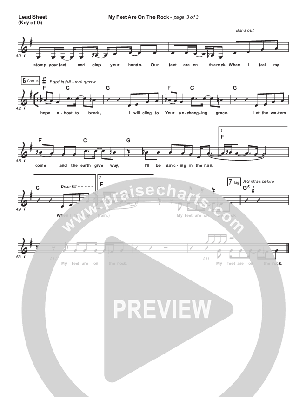 My Feet Are On The Rock Lead Sheet (Melody) (I Am They)