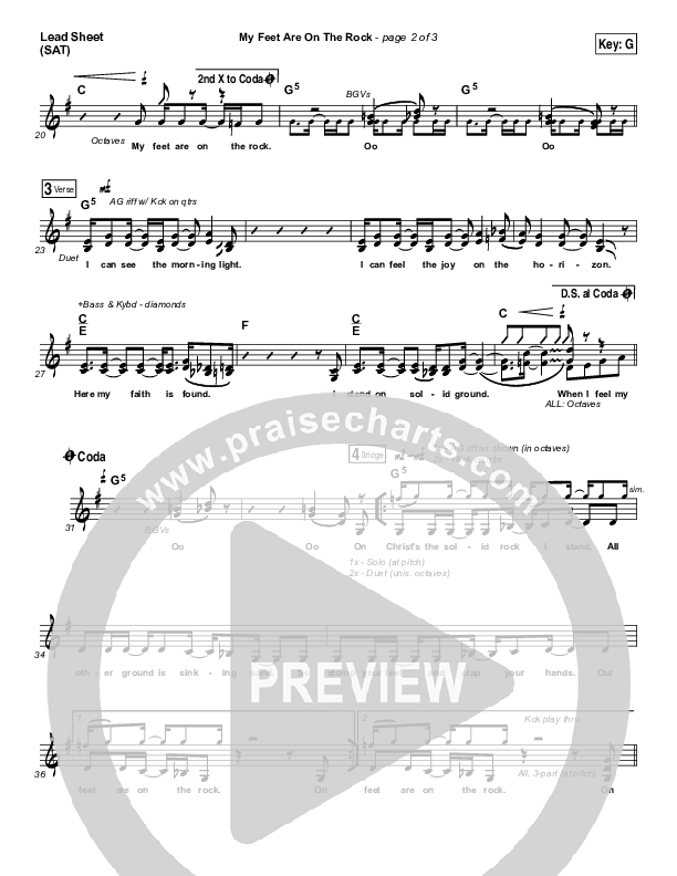 My Feet Are On The Rock Lead Sheet (SAT) (I Am They)