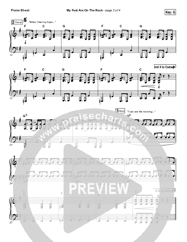 My Feet Are On The Rock Piano Sheet (I Am They)