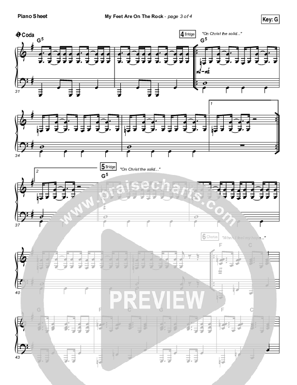 My Feet Are On The Rock Piano Sheet (I Am They)