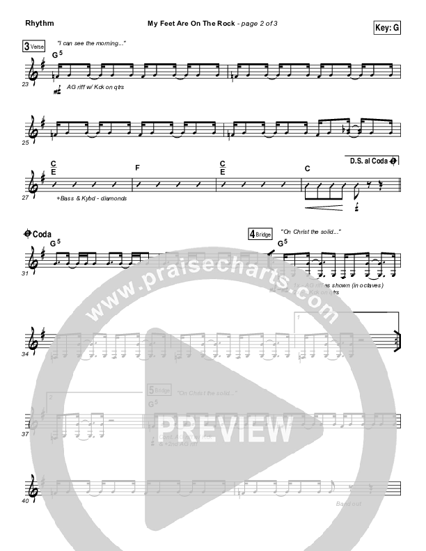 My Feet Are On The Rock Rhythm Chart (I Am They)