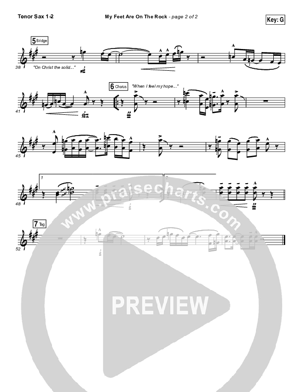 My Feet Are On The Rock Tenor Sax 1/2 (I Am They)