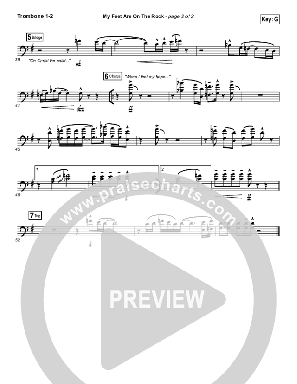 My Feet Are On The Rock Trombone 1/2 (I Am They)