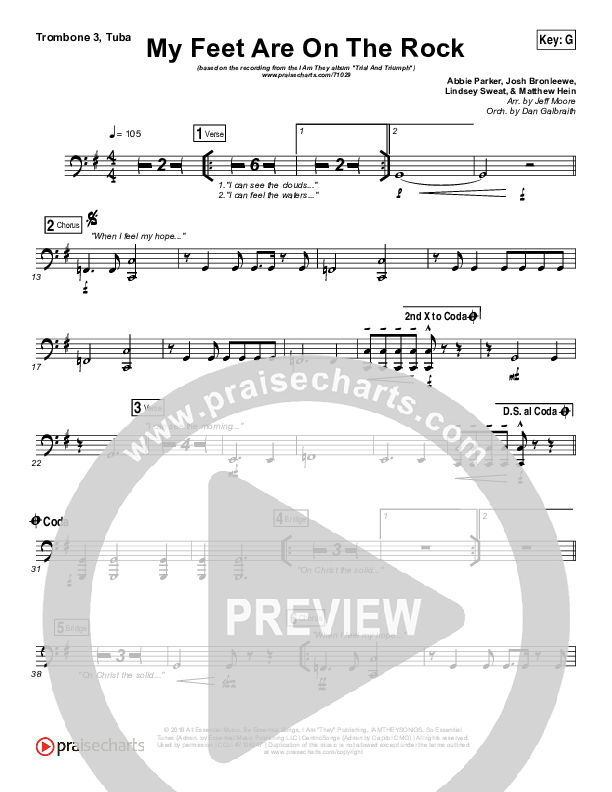 My Feet Are On The Rock Trombone 3/Tuba (I Am They)