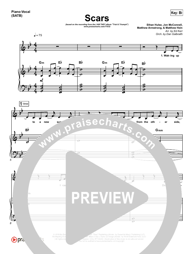 Scars Sheet Music (I Am They) PraiseCharts