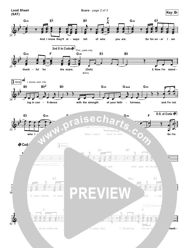 Scars Sheet Music PDF (I Am They) PraiseCharts