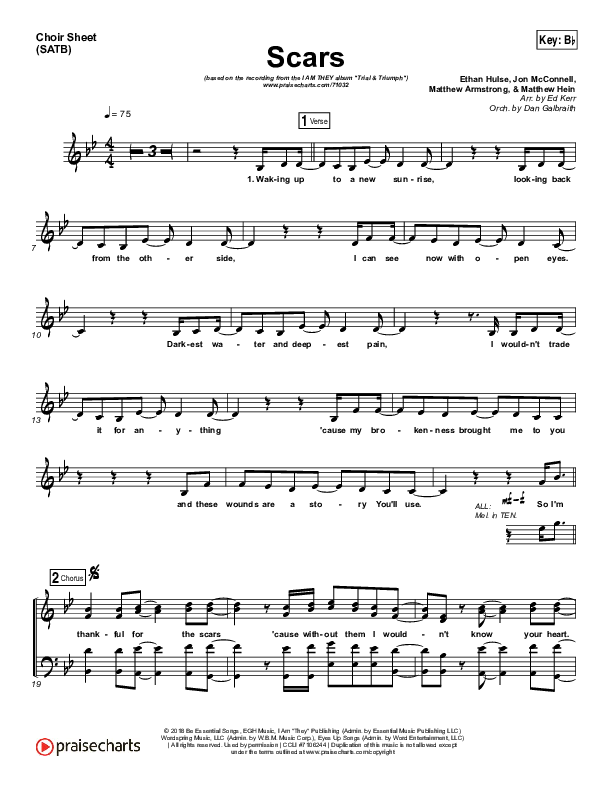 Scars Choir Vocals (SATB) (I Am They)