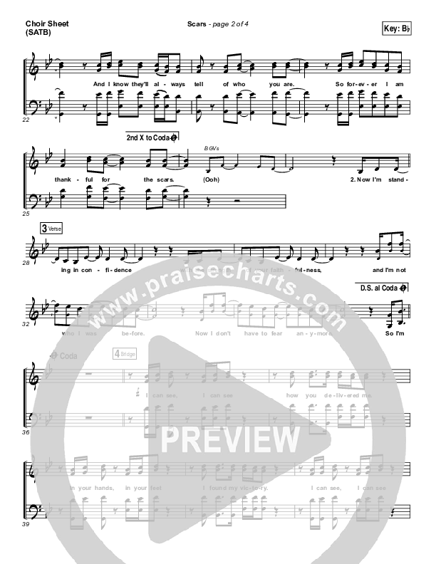 Scars Sheet Music PDF (I Am They) PraiseCharts