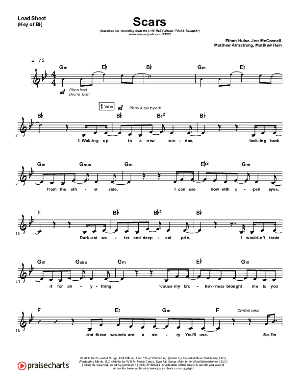 Scars Lead Sheet (Melody) (I Am They)