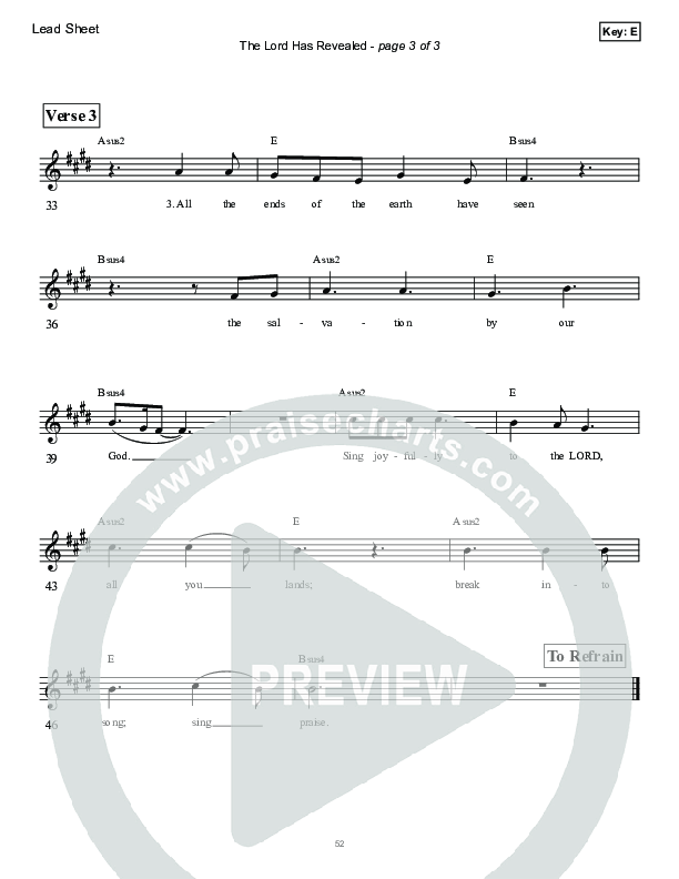 The Lord Has Revealed (Psalm 98) Lead Sheet (Victor Rodriguez)