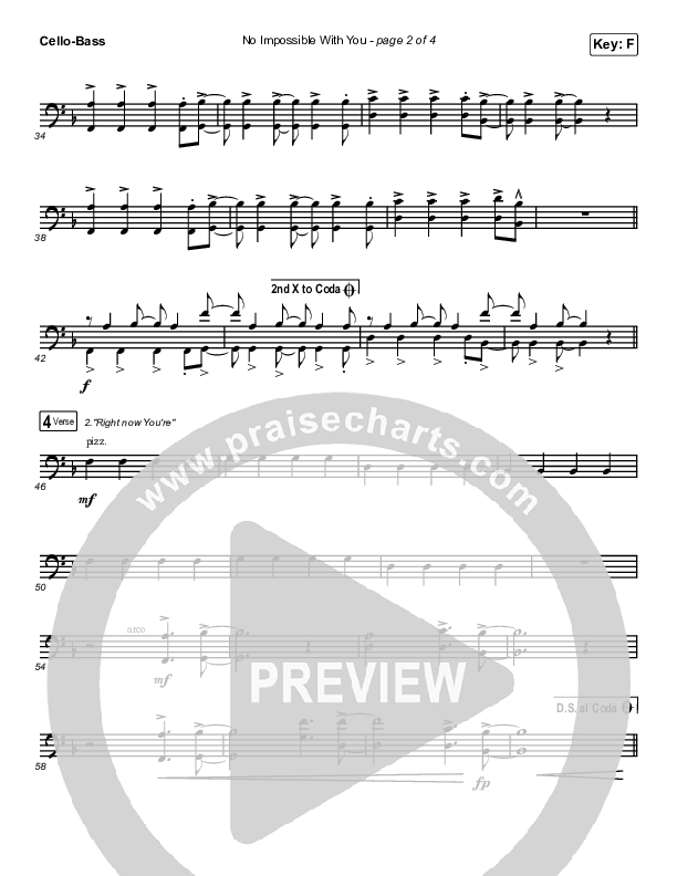 No Impossible With You Cello/Bass (I Am They)