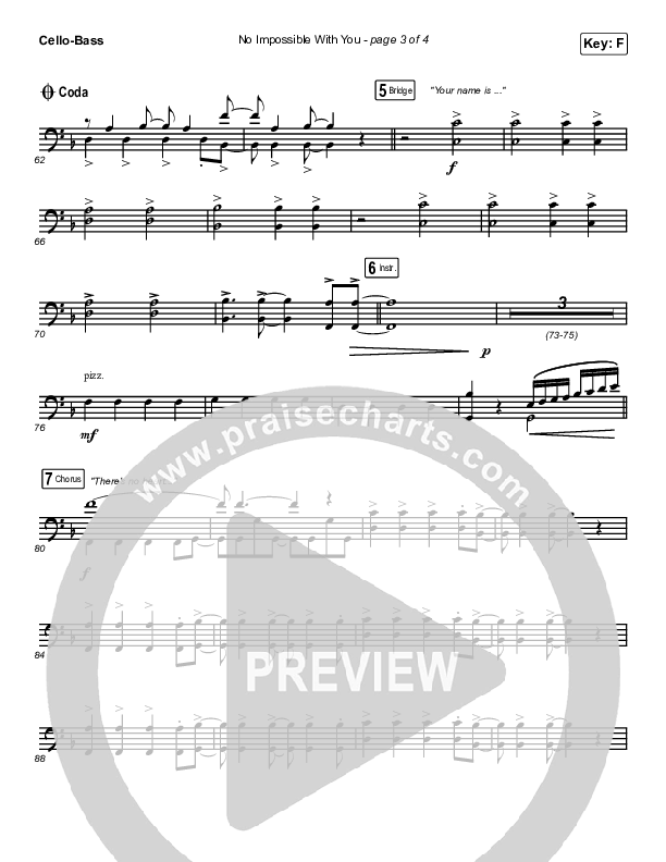 No Impossible With You Cello/Bass (I Am They)