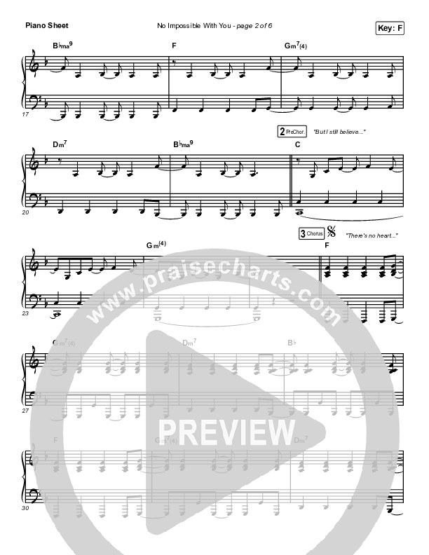 No Impossible With You Piano Sheet (I Am They)