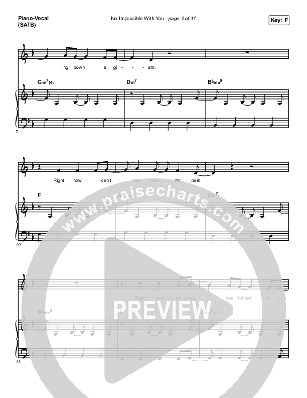 No Impossible With You Piano/Vocal (SATB) (I Am They)