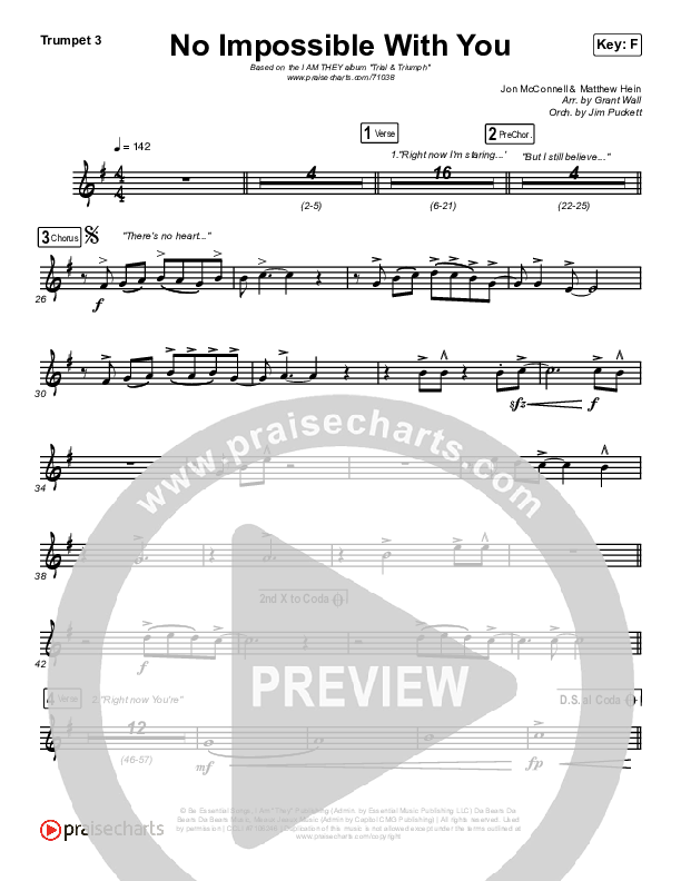 No Impossible With You Trumpet 3 (I Am They)