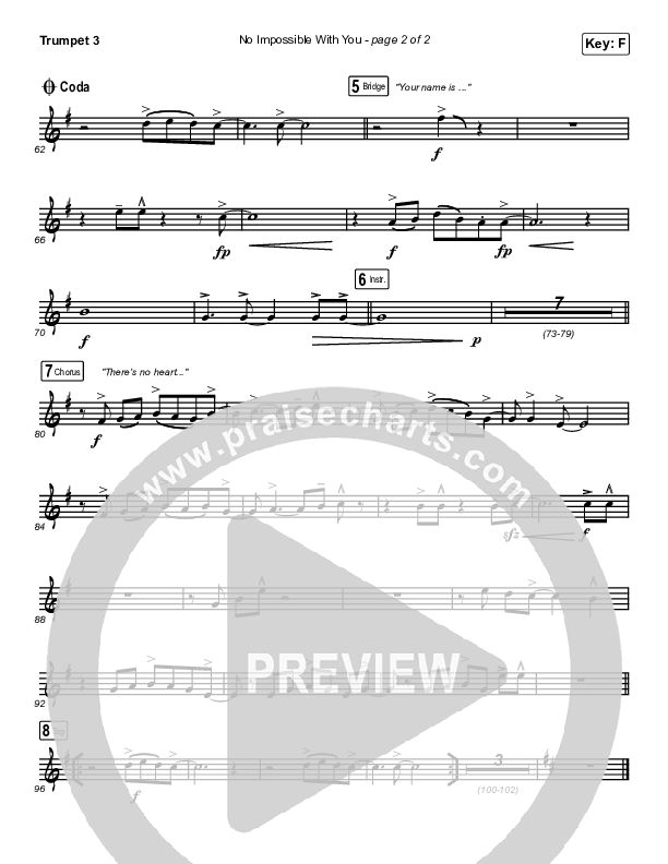 No Impossible With You Trumpet 3 (I Am They)