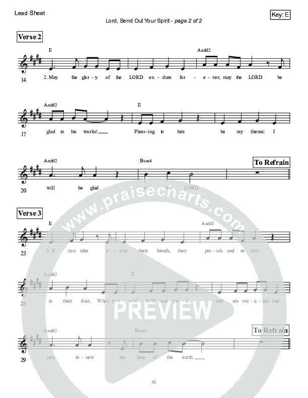 Lord Send Out Your Spirit (Psalm 104) Lead Sheet (Victor Rodriguez)