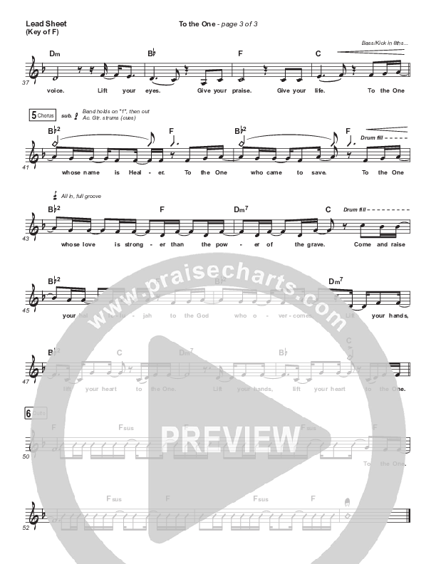 To The One Lead Sheet (Melody) (I Am They)