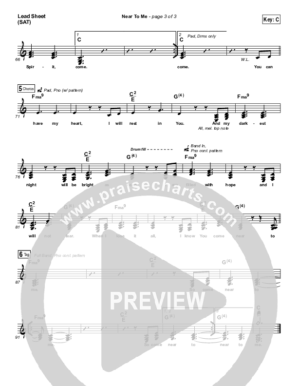 Near To Me Lead Sheet (SAT) (I Am They)