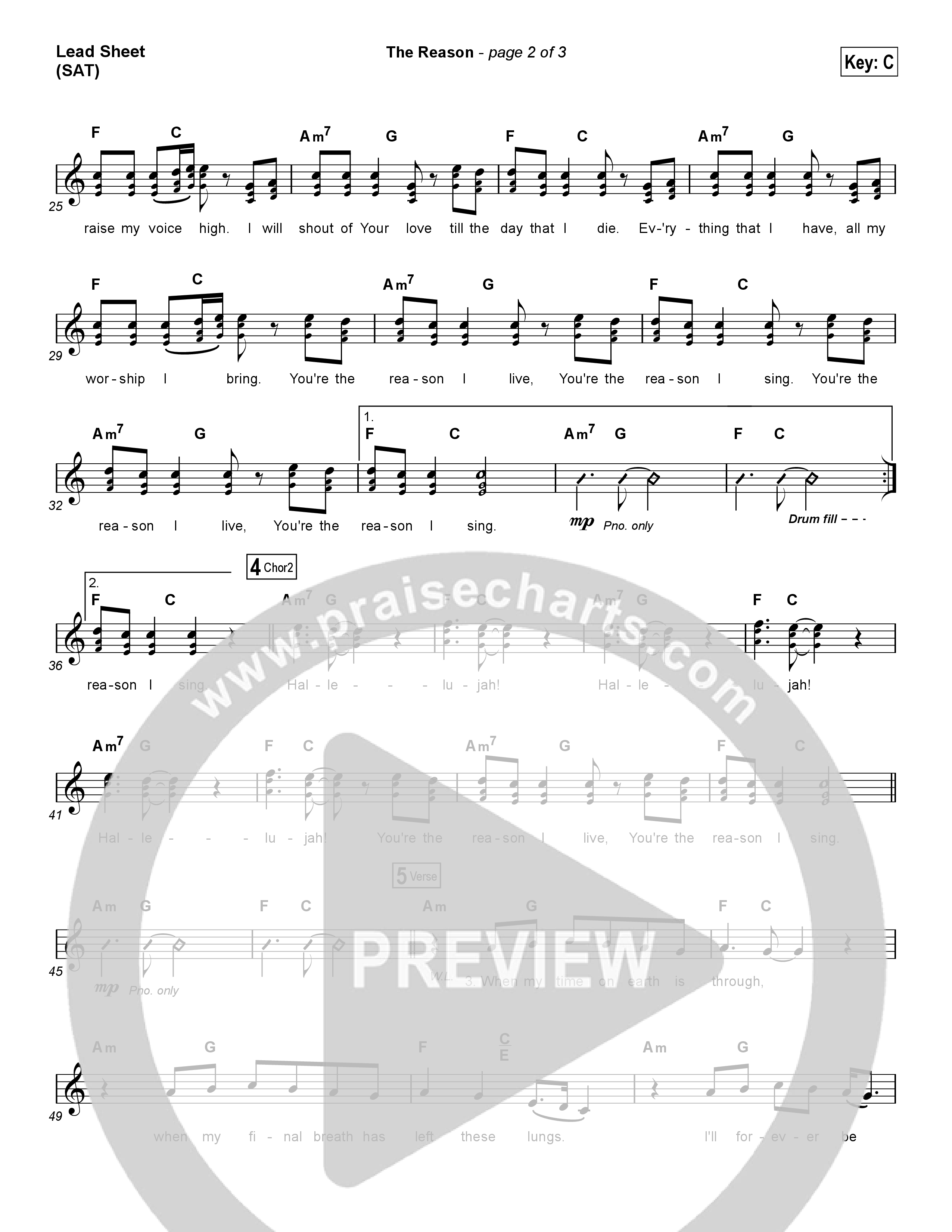 The Reason Lead Sheet (SAT) (Travis Cottrell)