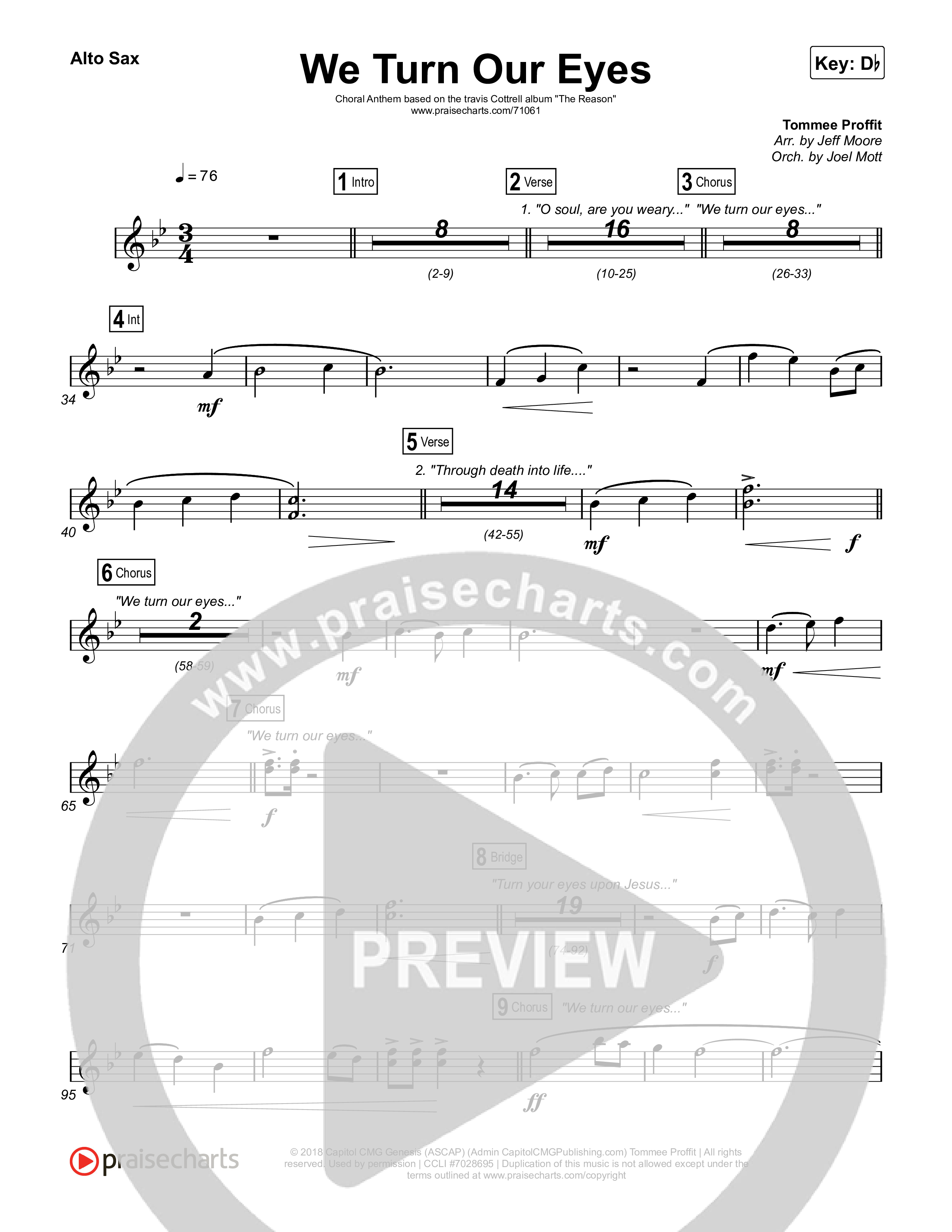 We Turn Our Eyes Sax Pack (Travis Cottrell)